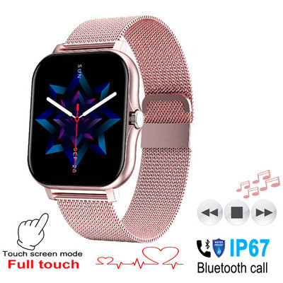2022 Αναπαραγωγή μουσικής Bluetooth Έξυπνο ρολόι Γυναικεία αδιάβροχη προσαρμοσμένη ταπετσαρία Full Touch Call Fitness Tracker Reloj Inteligente Hombre