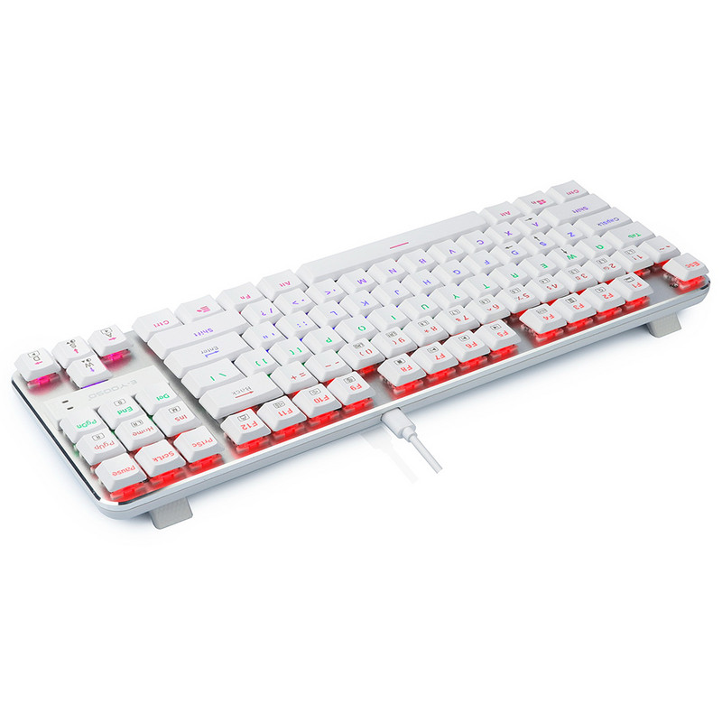 87-klávesová mechanická klávesnica s USB káblom, LED dúhovým podsvietením, osová herná mechanická klávesnica s optickými spínačmi pre stolné počítače