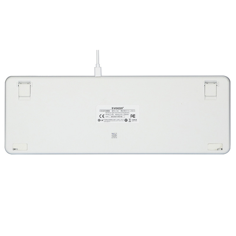 87-klávesová mechanická klávesnica s USB káblom, LED dúhovým podsvietením, osová herná mechanická klávesnica s optickými spínačmi pre stolné počítače