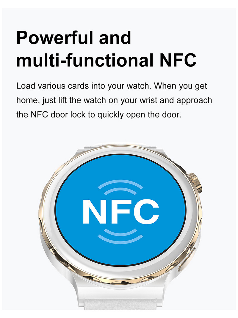 LEMFO LHK43 NFC nutikell naiste juhtmevaba laadimine Bluetooth-kõne nutikell IP68 veekindel 1,36 tolli 390*390 HD ekraan