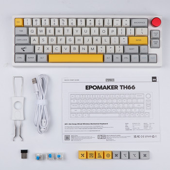 EPOMAKER TH66 65% Hot Swappable RGB 2.4Ghz/Bluetooth 5.0/жична безжична механична клавиатура MDA PBT Keycaps teclado mecânico