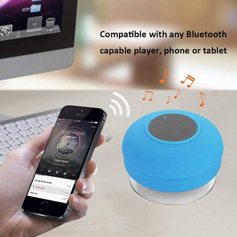 Mini bezdrôtový Bluetooth reproduktor BTS-06, vodotesný adsorbovaný zvukový box do sprchy, kúpeľne, prenosný reproduktor do auta, kancelárie a exteriéru