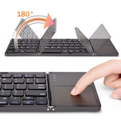 Bežična sklopiva tipkovnica Bluetooth tipkovnica s touchpadom za Windows, Android, IOS, telefon, mini tipkovnica s višenamjenskim gumbima
