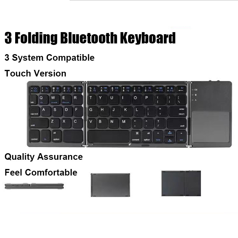 Bežična sklopiva tipkovnica Bluetooth tipkovnica s touchpadom za Windows, Android, IOS, telefon, mini tipkovnica s višenamjenskim gumbima