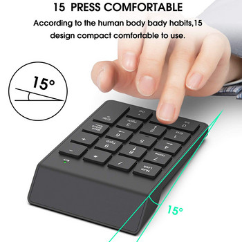 Μίνι ασύρματο αριθμητικό πληκτρολόγιο 2,4 GHz Numpad 18 πλήκτρων Digital Pave numpad for Accounting Teller Laptop Notebook Tablets