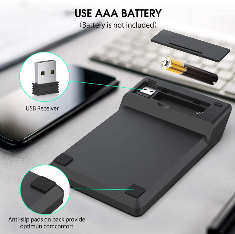 Mini juhtmeta numbriklaviatuur 2,4 GHz numbriklahvistik 18 klahviga digitaalne Pave numbriklaviatuur raamatupidamise tellija sülearvuti sülearvutite tahvelarvutite jaoks