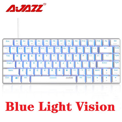Ajazz AK33 mänguklaviatuur klaviatuur 82 klahviga kaotusevastane mehaaniline mänguri sinine/must lüliti mängija arvuti sülearvuti taustavalgustusega klaviatuur