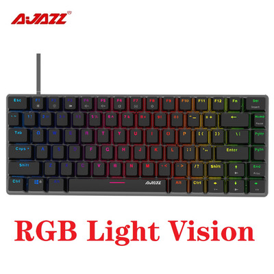 Ajazz AK33 mänguklaviatuur klaviatuur 82 klahviga kaotusevastane mehaaniline mänguri sinine/must lüliti mängija arvuti sülearvuti taustavalgustusega klaviatuur
