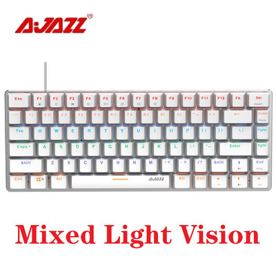 Ajazz AK33 mänguklaviatuur klaviatuur 82 klahviga kaotusevastane mehaaniline mänguri sinine/must lüliti mängija arvuti sülearvuti taustavalgustusega klaviatuur