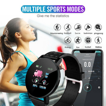 D18 119 Plus Смарт часовник Мъже Жени Smartwatch Гривна Сърдечен ритъм Кръвно налягане Фитнес тракер Спорт Smartband За IOS Android
