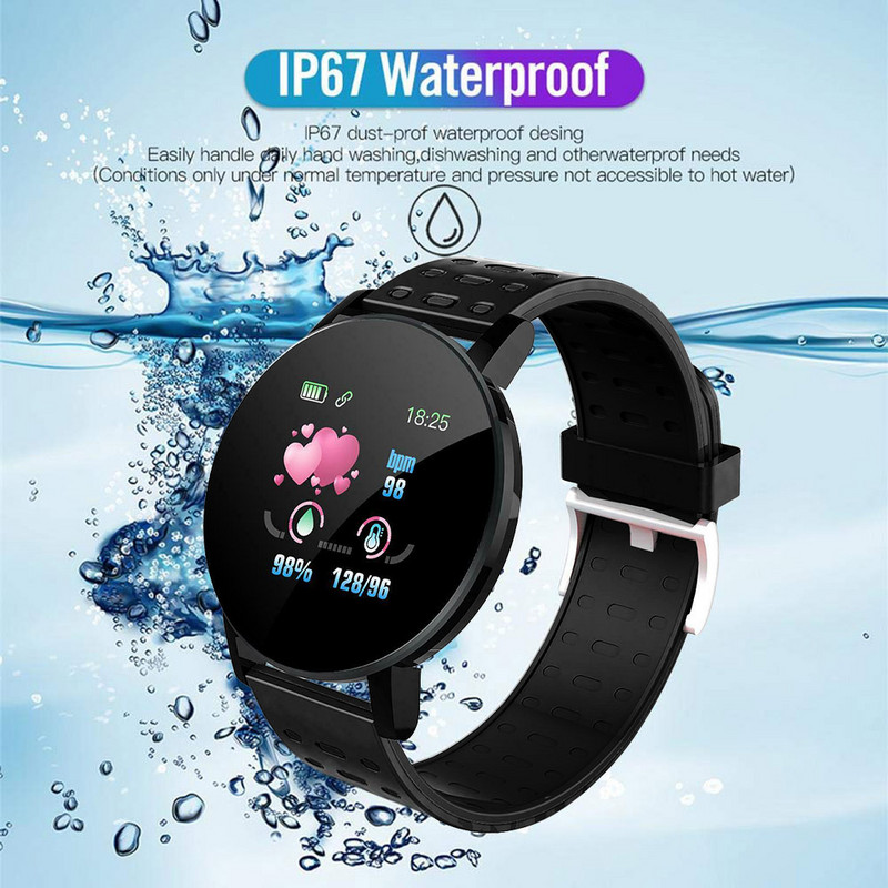 D18 119 Plus išmanusis laikrodis Vyriškas Moteriškas išmanusis laikrodis Apyrankė Širdies ritmo kraujospūdžio fitneso stebėjimo priemonė Sportinė išmanioji juosta, skirta IOS Android