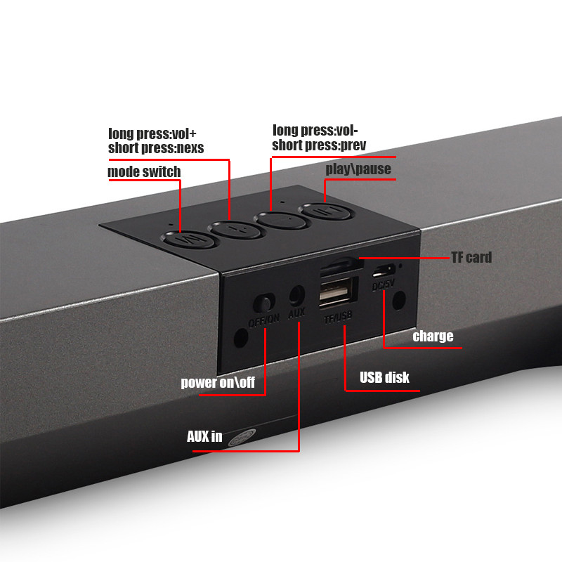 10W Soundbar zvučnik Žičani i bežični Bluetooth 5.0 Kućni Surround Sound Bar za PC Kazalište TV USB TF AUX caixa de som com
