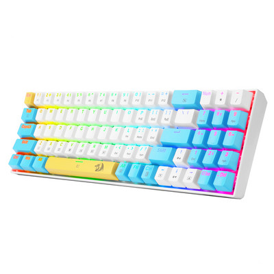 Redragon k688 žaidimų mechaninė klaviatūra RGB apšviesta 78 klavišai su jungikliais, apsaugančiais nuo dulkių