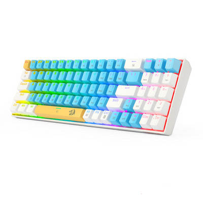 Redragon k688 žaidimų mechaninė klaviatūra RGB apšviesta 78 klavišai su jungikliais, apsaugančiais nuo dulkių