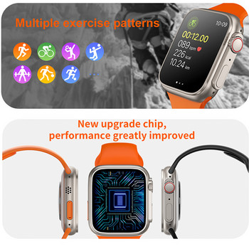 Смарт часовник Ultra 8 NFC 49 мм Smartwatch Series 8 Bluetooth разговор Безжично зареждане Фитнес гривна Спортна музика IWO за iphone IOS