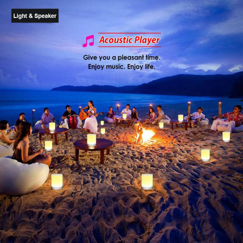 Bezdrôtový reproduktor s dotykovým svetlom, prenosný Bluetooth prehrávač, farebné LED nočné svetlo s budíkom, stolová lampa pre dobrý spánok YYK