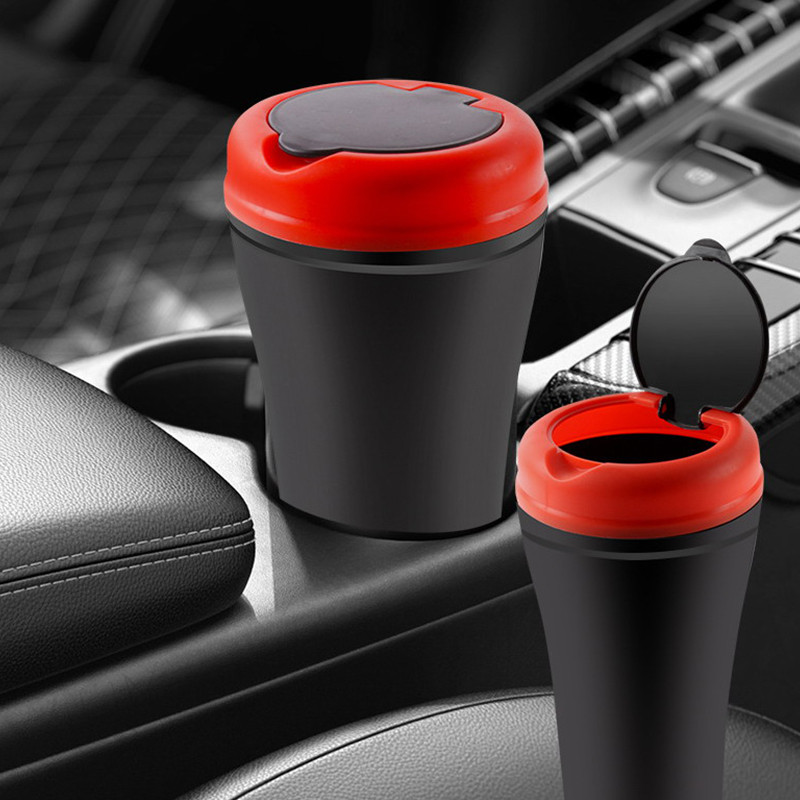 Plastikinė automobilio šiukšliadėžė su dangčiu automobilio puodelių laikikliu Šiukšliadėžė Automobilių transporto priemonių šiukšlių dėžė Peleninės dulkių dėklas Vandeniui atsparus automobilių šiukšlės