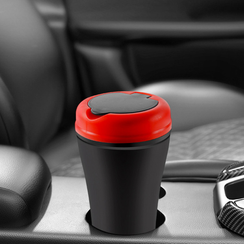 Plastikinė automobilio šiukšliadėžė su dangčiu automobilio puodelių laikikliu Šiukšliadėžė Automobilių transporto priemonių šiukšlių dėžė Peleninės dulkių dėklas Vandeniui atsparus automobilių šiukšlės