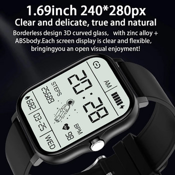 2022 Нов смарт часовник с Bluetooth отговор на обаждане Мъже 1,69\