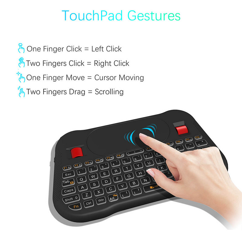 Air Mouse 2.4GHz bežična mini tipkovnica 7 boja pozadinsko osvjetljenje ruski engleski T18 Plus i8 + Touchpad kontroler za Android TV BOX PC