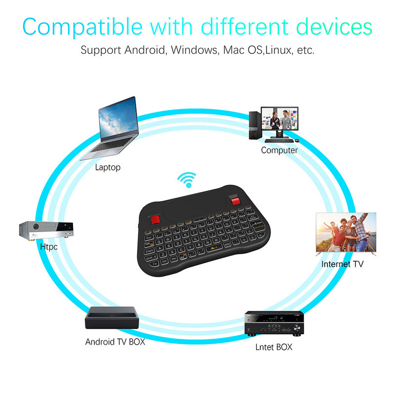 Air Mouse 2.4GHz bežična mini tipkovnica 7 boja pozadinsko osvjetljenje ruski engleski T18 Plus i8 + Touchpad kontroler za Android TV BOX PC