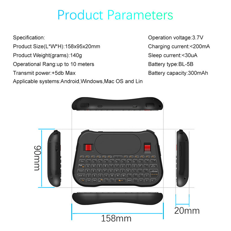 Air Mouse 2.4GHz bežična mini tipkovnica 7 boja pozadinsko osvjetljenje ruski engleski T18 Plus i8 + Touchpad kontroler za Android TV BOX PC