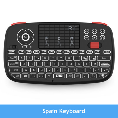 Rii i4 2.4G Mini BT klaviatuur vene inglise keel Hispaania traadita klaviatuurid taustvalgustusega õhuhiirega Windows Androidile