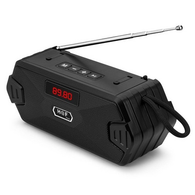 Difuzor wireless Radio FM compatibil cu Bluetooth Difuzor de exterior Subwoofer Suport Difuzoare pe coloană TF Cutie muzicală