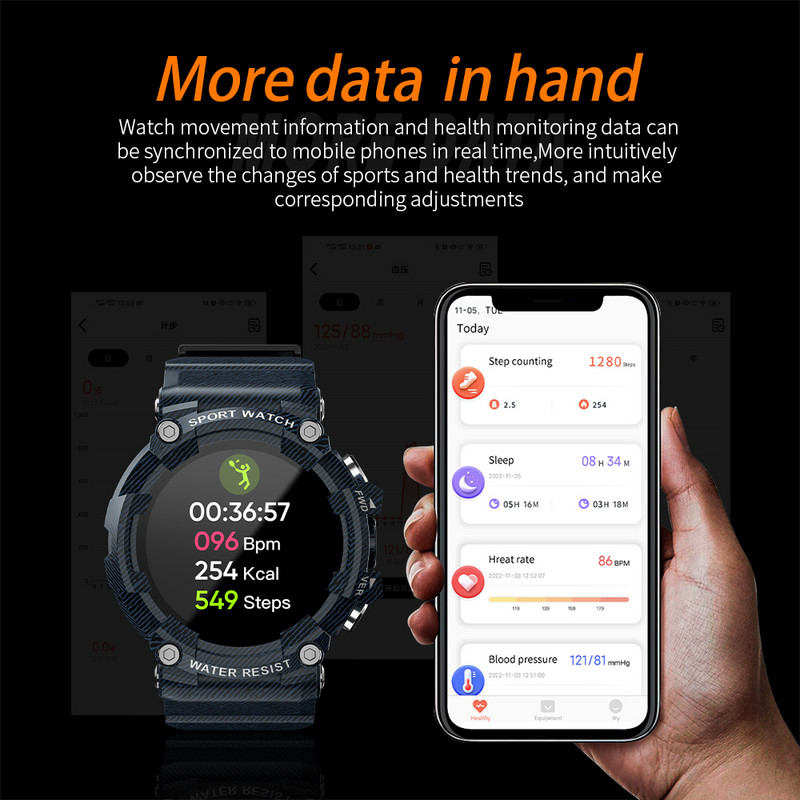 LOKMAT Novi ATTACK 3 Sport Pametni sat Podrška Bluetooth Pozivi Fitness Tracker Monitor otkucaja srca Pametni satovi s dodirnim zaslonom