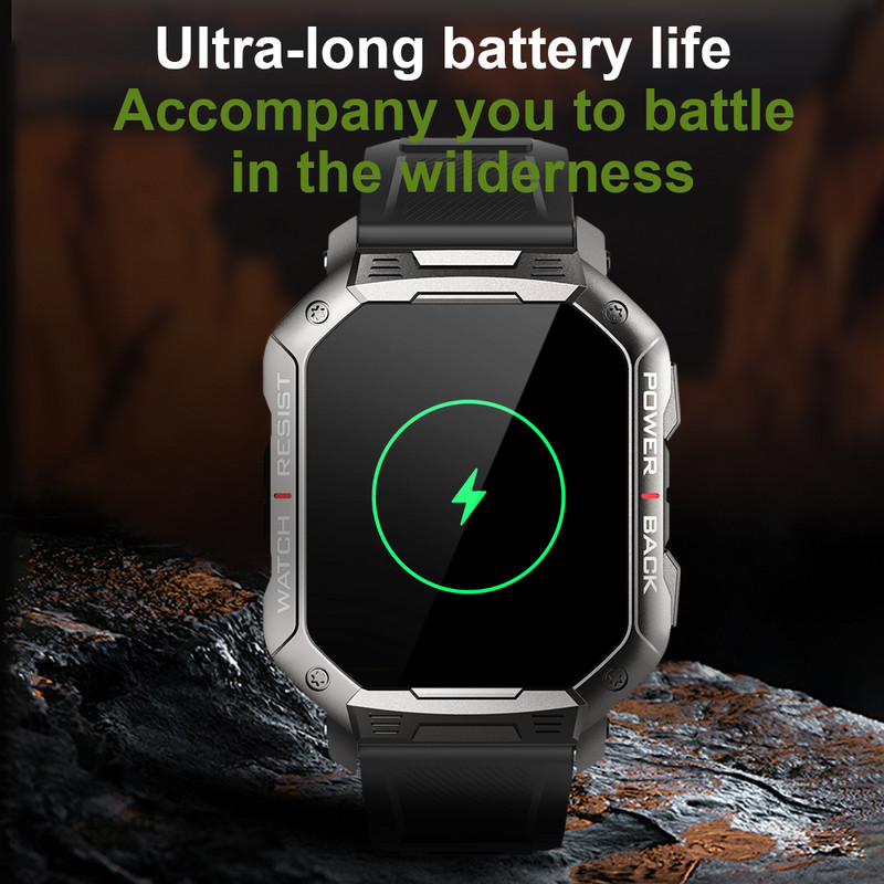 BOZLUN 410mAh 1,83 ιντσών Έξυπνο ρολόι Ανδρικό Βηματόμετρο Sports Fitness Tracker Bluetooth Κλήση Αδιάβροχο SmartWatch για iPhone Xiaomi