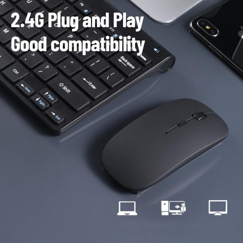 Tastatură și mouse fără fir RYRA 2.4G Tastatură și mouse-uri ergonomice cu design portabil USB2.0 Reducere zgomot pentru laptop PC