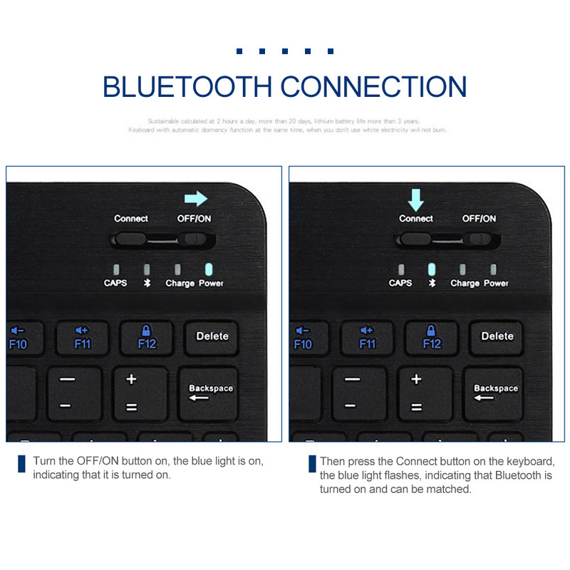 RYRA Επαναφορτιζόμενο πληκτρολόγιο Bluetooth Ασύρματο σίγαση λεπτό πληκτρολόγιο Tablet Office USB πληκτρολόγιο για IOS Android Windows PC Ipad