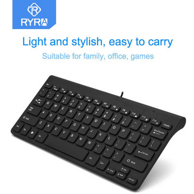 RYRA 78 ABS tipkovnica Ultra tanka mini tipkovnica 2.4G USB2.0 Žičana tipkovnica Prijenosna mini tipkovnica za stolno računalo Prijenosno računalo Uredski dom