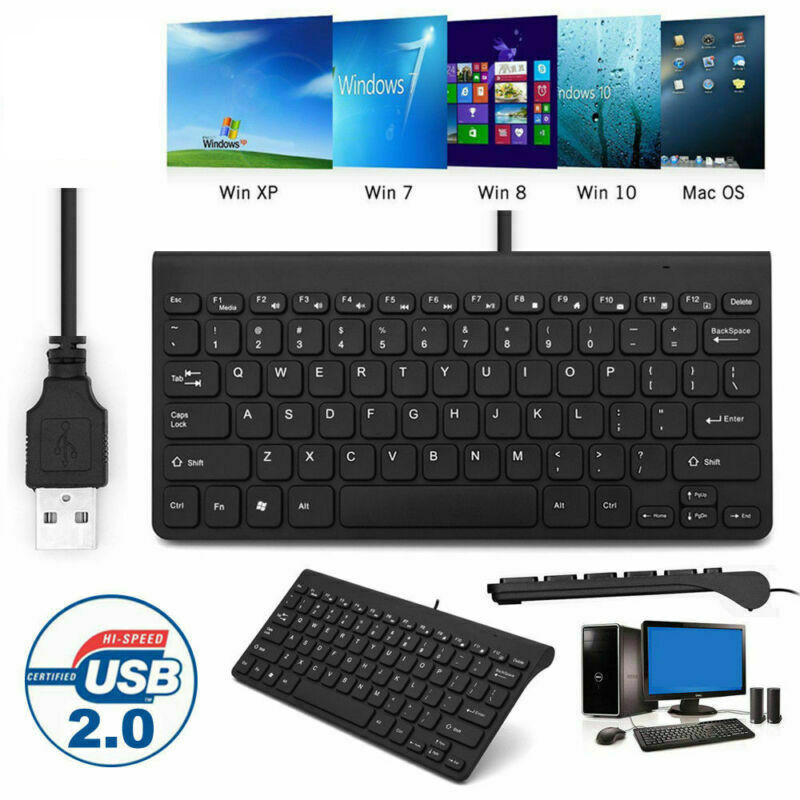 RYRA 78 ABS Keycap Ultra Slim Mini Keyboard 2.4G USB2.0 Wired Keyboard Protable Mini Keyboard for Desktop PC Laptop Office Home