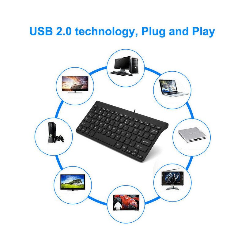 RYRA 78 ABS Keycap Ultra Slim Mini Keyboard 2.4G USB2.0 Wired Keyboard Protable Mini Keyboard for Desktop PC Laptop Office Home