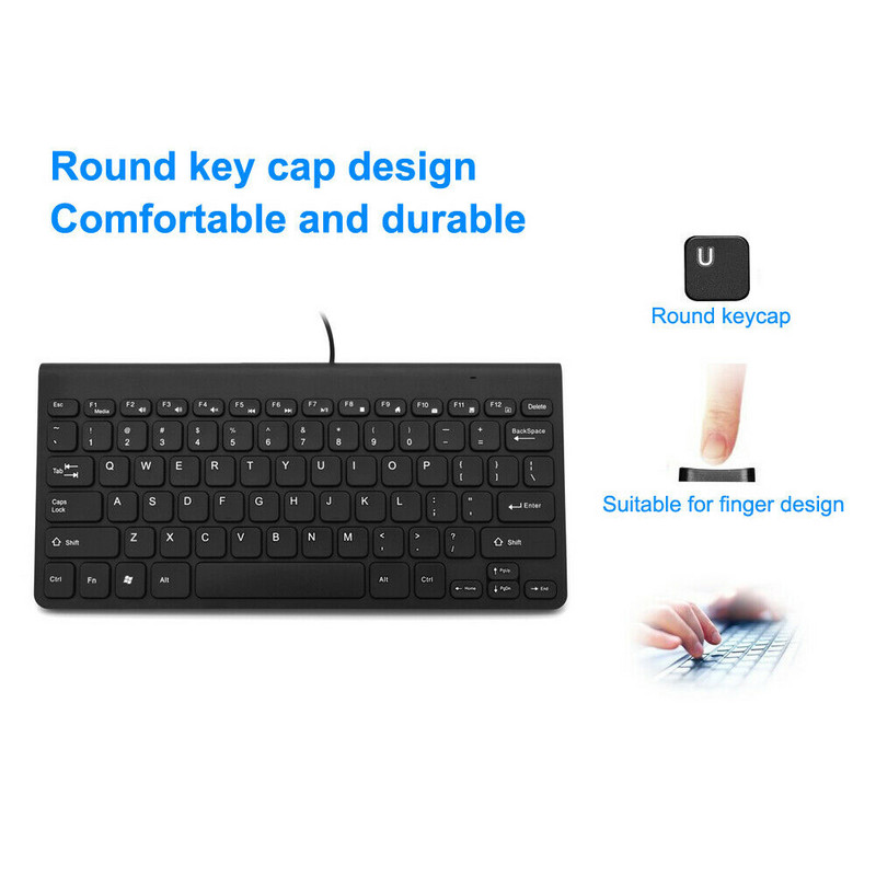 RYRA 78 ABS Keycap Ultra Slim Mini Keyboard 2.4G USB2.0 Wired Keyboard Protable Mini Keyboard for Desktop PC Laptop Office Home
