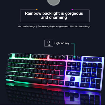 RYRA 104 Key Membrane Keyboard With Dazzle Backlit Waterproof Ergonomics Gamer Keyboards For PC Computer Laptop Electronic Gamer