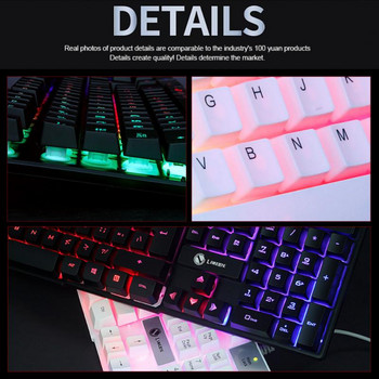 RYRA 104 Key Membrane Keyboard With Dazzle Backlit Waterproof Ergonomics Gamer Keyboards For PC Computer Laptop Electronic Gamer