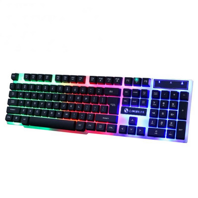 RYRA 104 Key Membrane tipkovnica sa blještavim pozadinskim osvjetljenjem, vodootporna ergonomska igračka tipkovnica za PC računalo Laptop Elektronički igrač