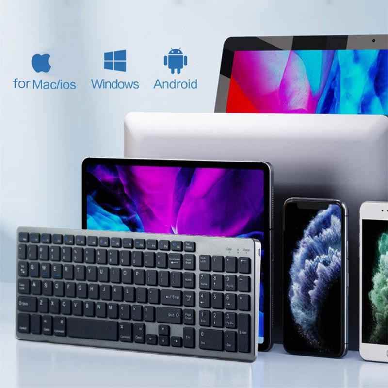 RYRA Ultra-Slim 2.4G bežična igraća tipkovnica Mute 104 tipke Bluetooth tipkovnica Dual-mode za iPad MacBook Android Windows prijenosna računala