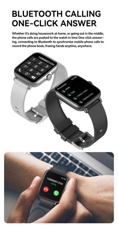 G21 Smart Watch συμβατό με Bluetooth Αθλητικό βραχιόλι Calling 1,69 ιντσών Μεγάλη οθόνη Voice Assistant παρακολούθησης καρδιακών παλμών