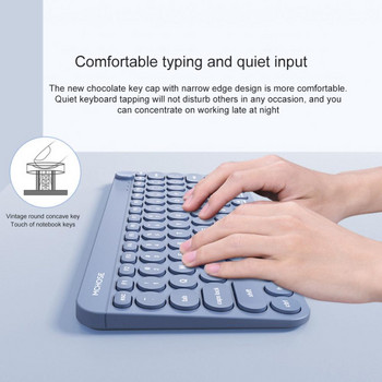 RYRA Bluetooth безжична клавиатура и комплект мишка Мини акумулаторна 2.4G клавиатура с мишка 79 клавиша Клавиатура за компютърни таблети лаптопи