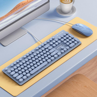 Set tastatură și mouse fără fir Bluetooth RYRA Mini tastatură reîncărcabilă 2,4G cu mouse Tastatură cu 79 de taste pentru PC, tabletă, laptop
