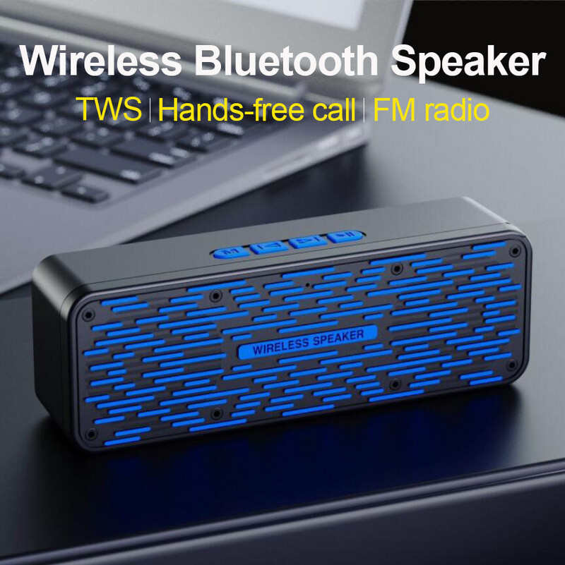 Prijenosni Bluetooth zvučnik TWS bežični vanjski zvučnik s 3D stereo subwooferom, ugrađenom baterijom od 2000 mAh FM radio