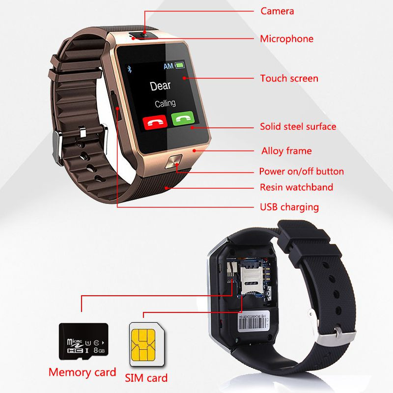 2 ΤΕΜ DZ09 Call Smartwatches Fitness Tracker Έξυπνο ρολόι Ρολόι χειρός Υποστήριξη Τηλεχειριστήριο TF SIM Μουσική κάμερα για iOS Android
