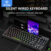 RYRA 87Keys USB žična tipkovnica Punk Mini svjetleća žičana mehanička tipkovnica s RGB pozadinskim osvjetljenjem Gaming tipkovnice za stolno računalo