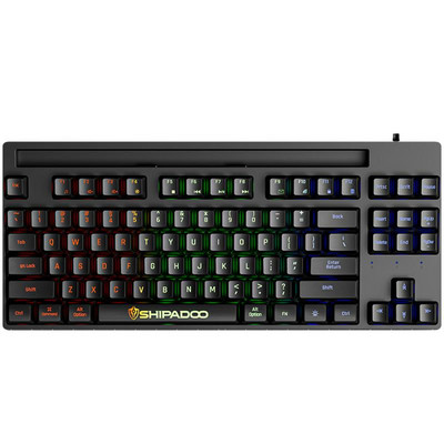 RYRA 87Keys USB žična tipkovnica Punk Mini svjetleća žičana mehanička tipkovnica s RGB pozadinskim osvjetljenjem Gaming tipkovnice za stolno računalo