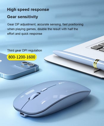 RYRA 2.4G безжична клавиатура Комплект мишка Bluetooth двоен режим Акумулаторна тиха комбинация от клавиатура и мишка за лаптоп PC Момичета Подаръци