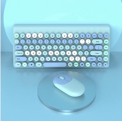 RYRA Punk Keycap 2.4G bežični set tipkovnice i miša Ergonomics Mute Kombinacija tipkovnice i miša s 86 tipki za Macbook prijenosno računalo Poklon