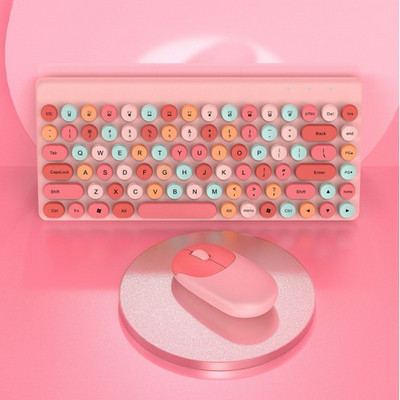 RYRA Punk Keycap 2.4G bežični set tipkovnice i miša Ergonomics Mute Kombinacija tipkovnice i miša s 86 tipki za Macbook prijenosno računalo Poklon